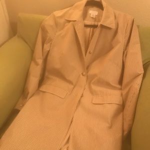 Ann Taylor light lined beige checked trench coat
